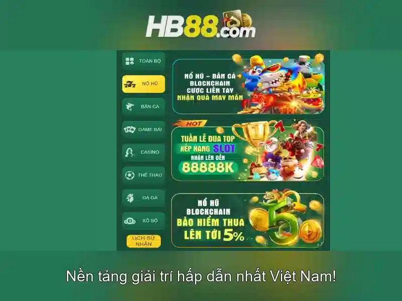 trải nghiệm slot game HB88